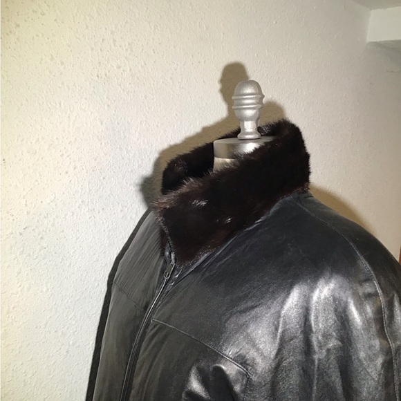 Leather fur womens lamb black reversible jacket size small - Picture 8 of 14